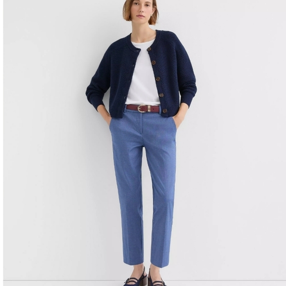 LOFT Riviera Slim Blue Ankle Pants Size 2 Cotton Stretch Tailored Work Pants - Picture 3 of 12